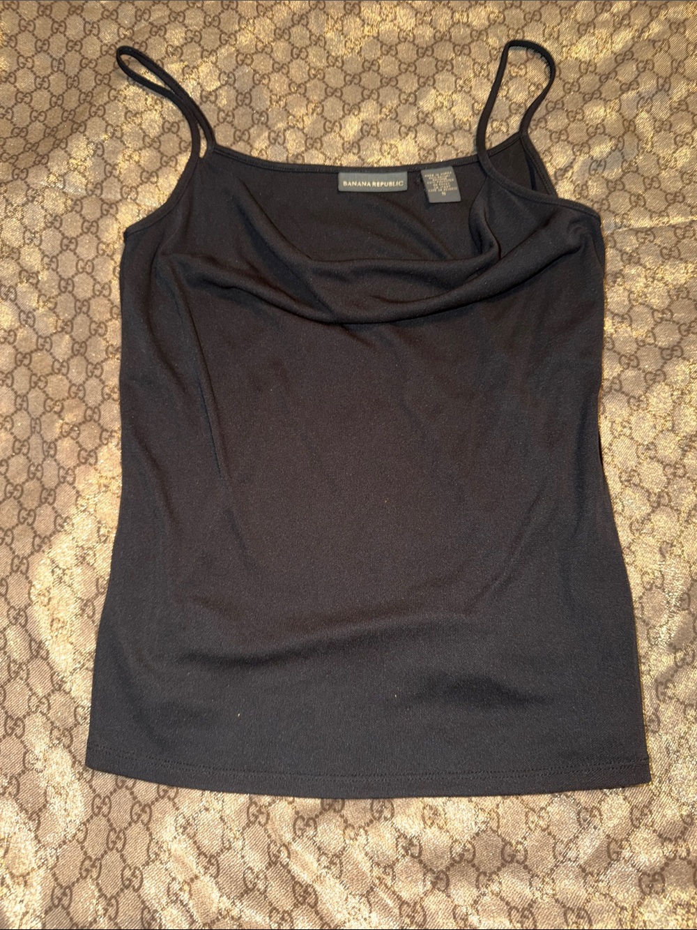 Banana Republic Black Cowl-Neck Spaghetti Strap Camisole